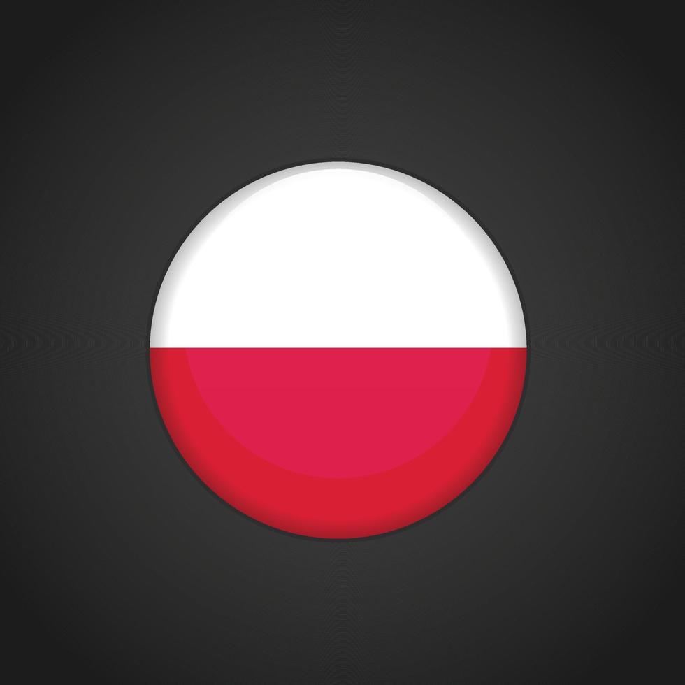 botão de círculo de bandeira da polônia vetor
