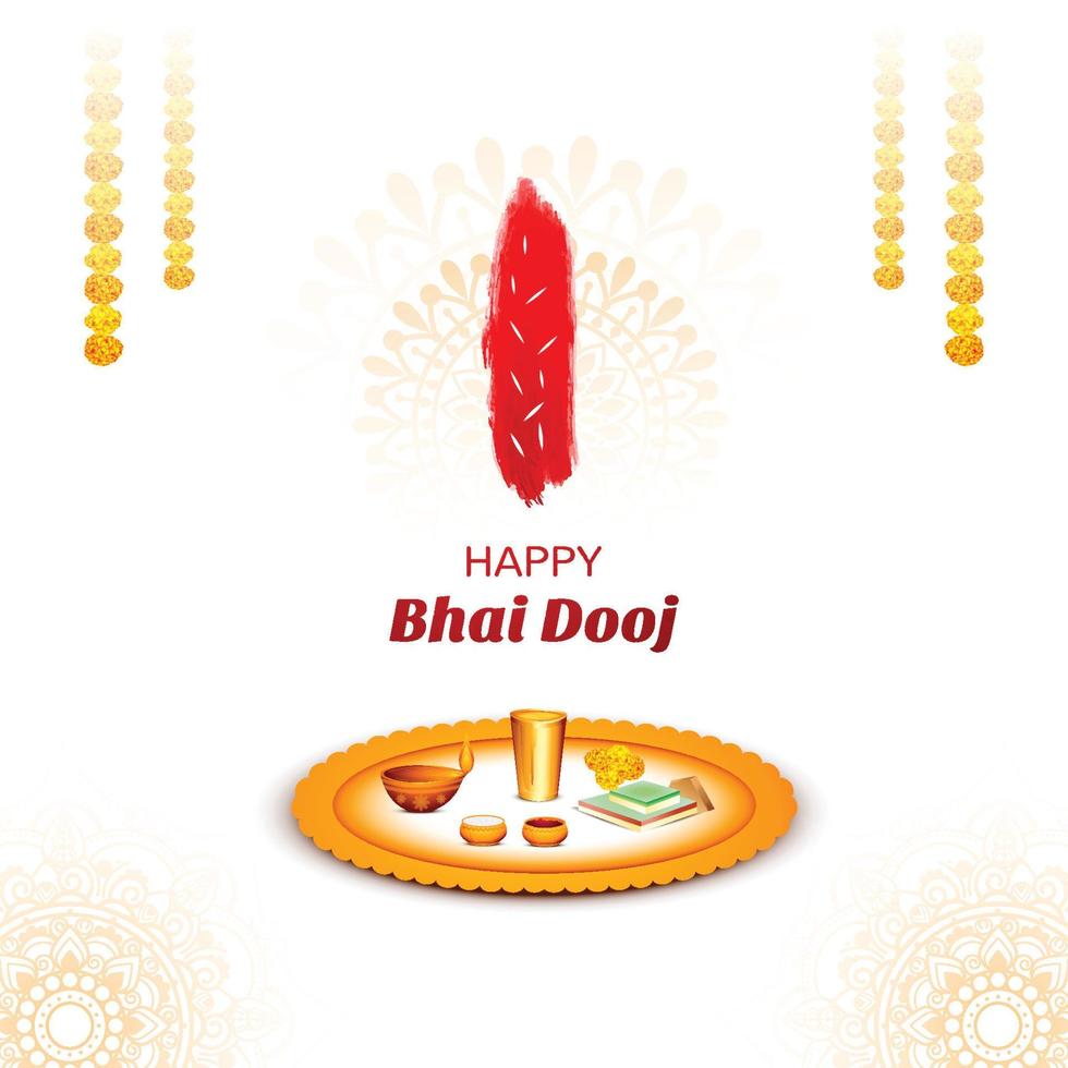 feliz bhai dooj comemorado durante o fundo do festival diwali vetor