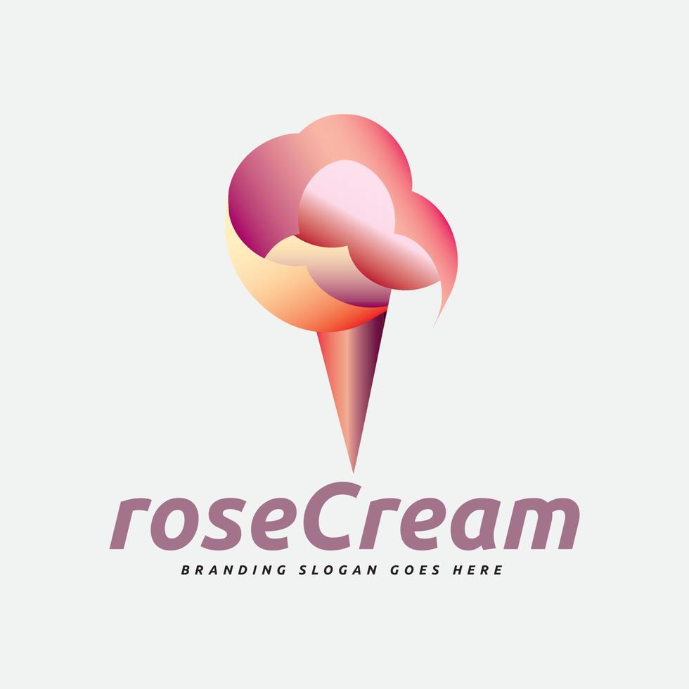 sorvete e logotipo de sobremesa congelada vetor