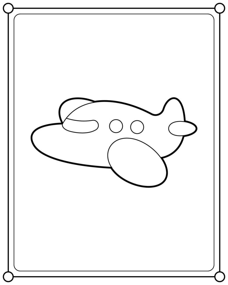 avião no céu adequado para ilustração vetorial de página para colorir infantil vetor