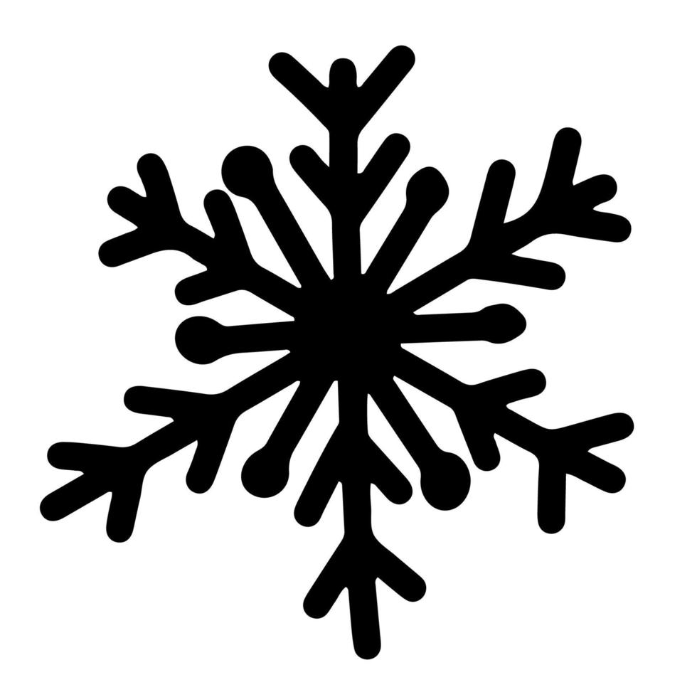 ícones de flocos de neve desenhados à mão em fundo branco para design de decoração. ilustração vetorial doodle. elementos de inverno para o natal e ano novo vetor