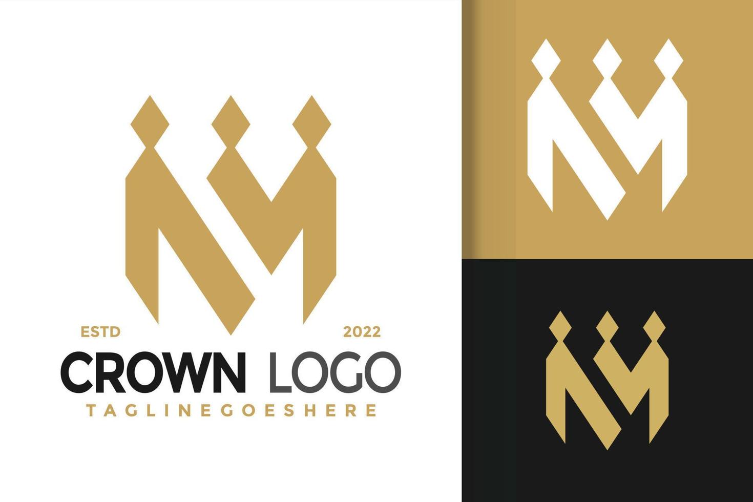 design de logotipo de coroa de letra m elegante, vetor de logotipos de identidade de marca, logotipo moderno, modelo de ilustração vetorial de designs de logotipo
