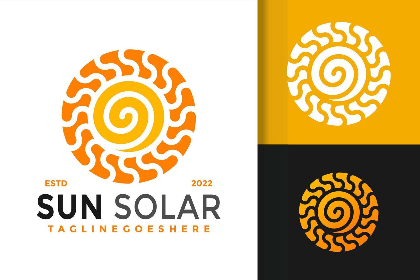 design de logotipo da empresa solar solar, vetor de logotipos de identidade de marca, logotipo moderno, modelo de ilustração vetorial de designs de logotipo