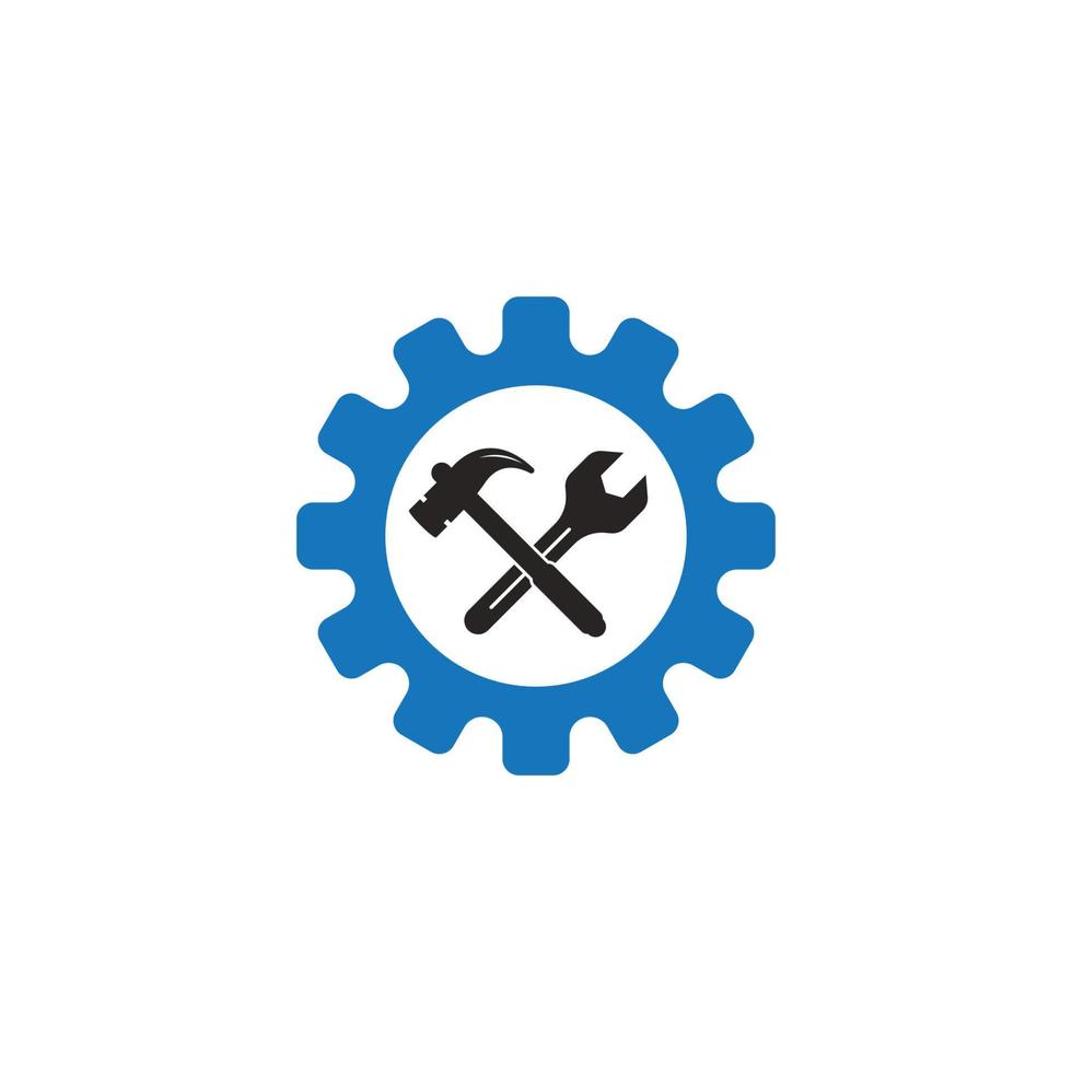 logotipo de martelo e chave vetor