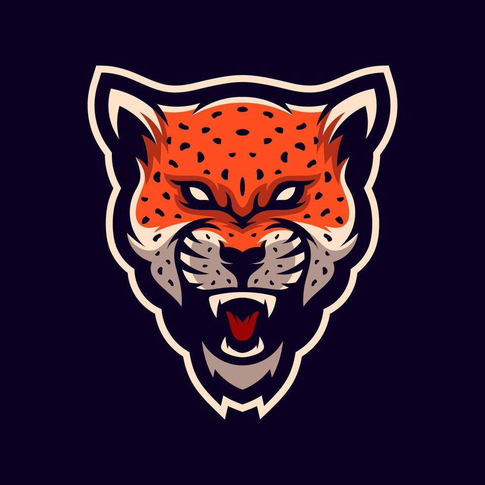 designs de logotipo de esportes de mascote de leopardo jaguar irritado vetor