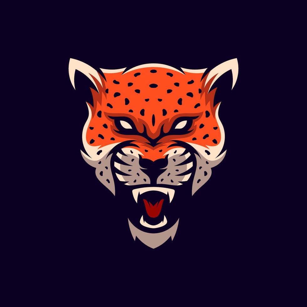 designs de logotipo de esportes de mascote de leopardo jaguar irritado vetor