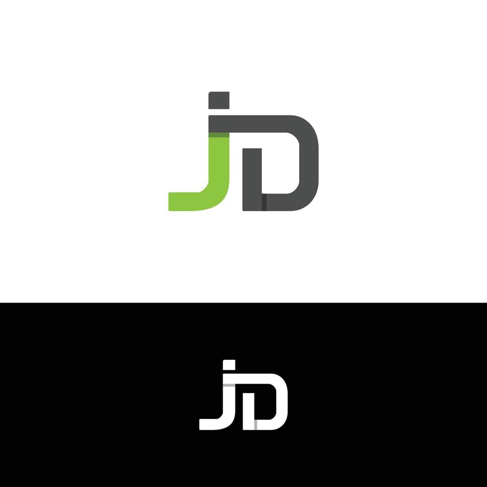 design de logotipo de tipografia carta jd vetor