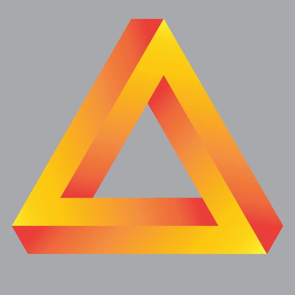vetor de forma 3d impossível do logotipo do triângulo