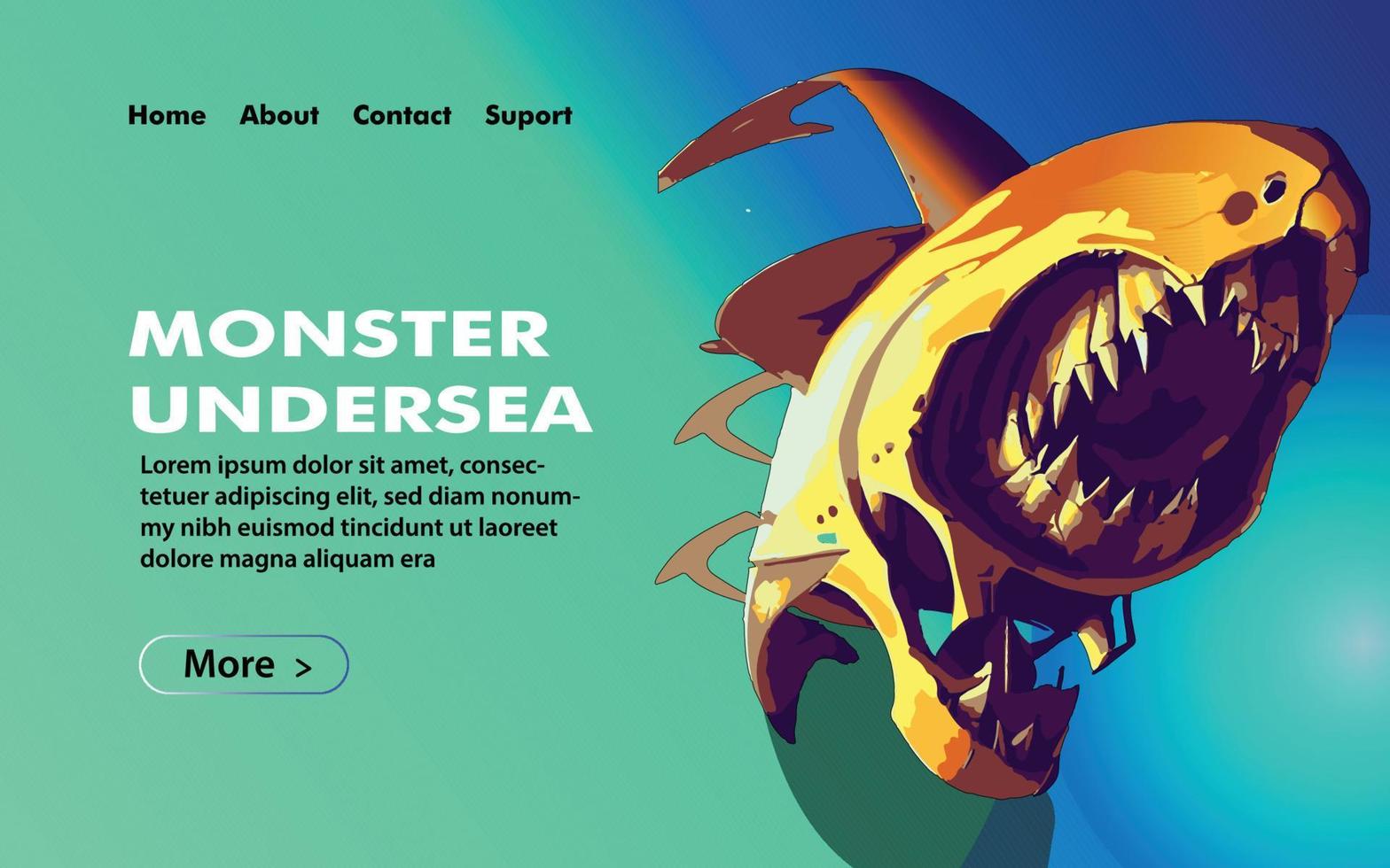 monstro de web design submarino vetor