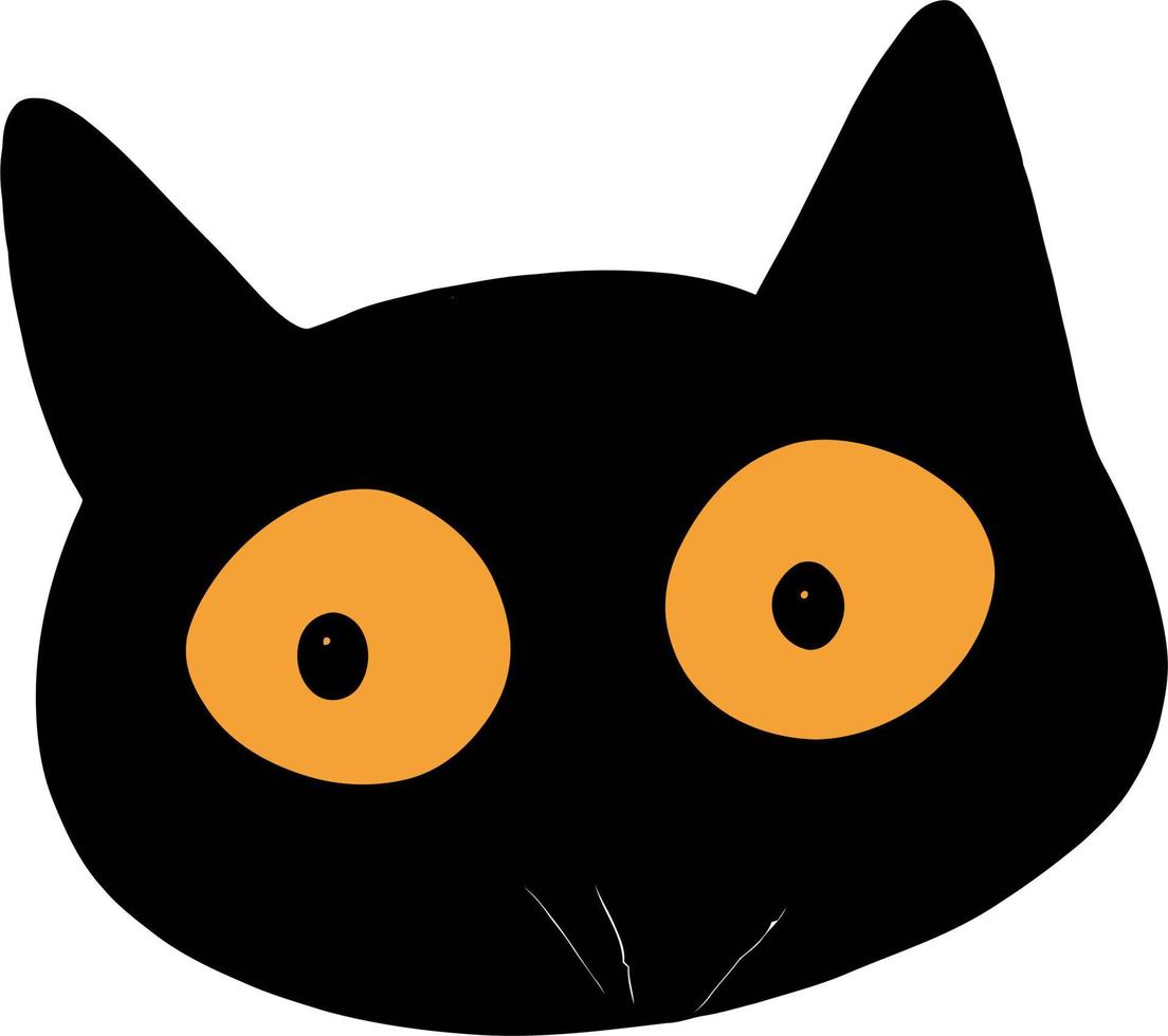 ilustração de cara de gato preto vetor