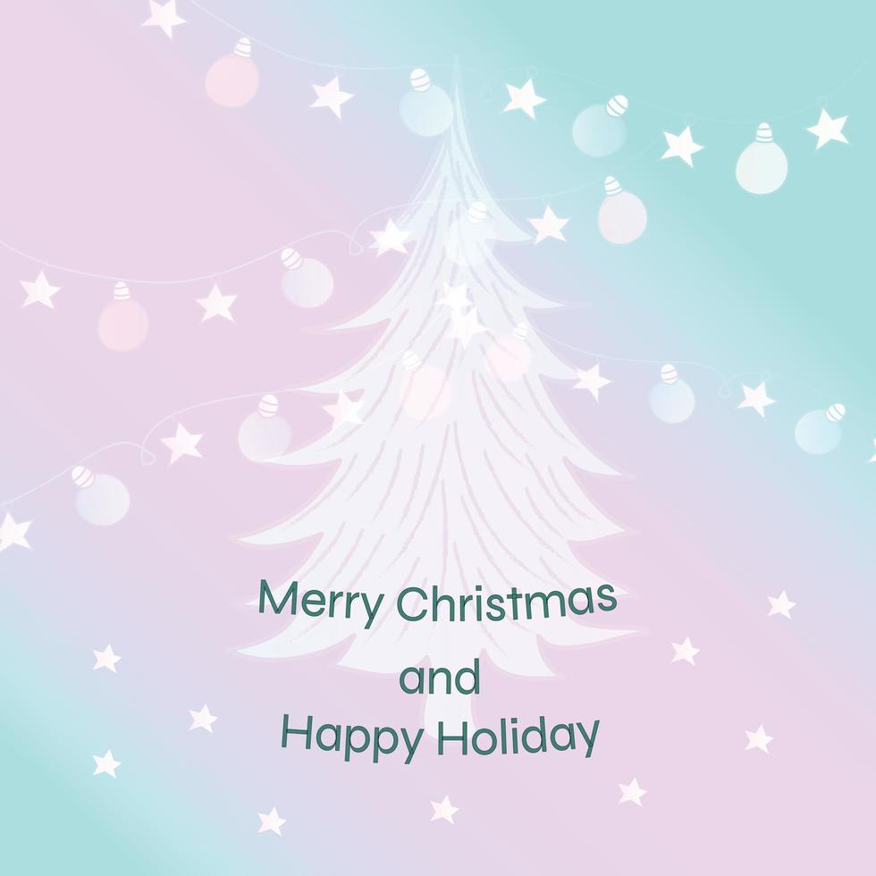 árvore de natal abstrata e ornamento de lâmpada em fundo brilhante com saudação de feliz natal. perfeito para cartão. ilustração vetorial vetor