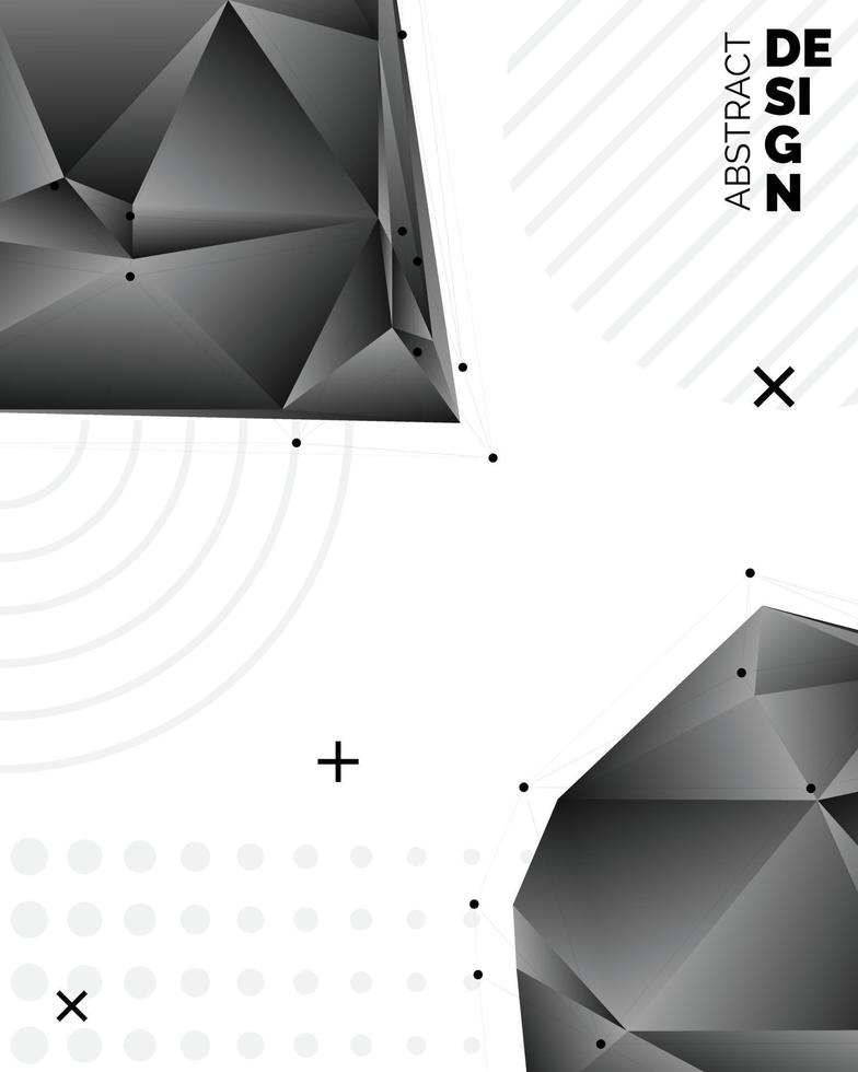 fundo de vetor de forma poligonal de papel preto origami. ilustração geométrica abstrata com lugar para texto