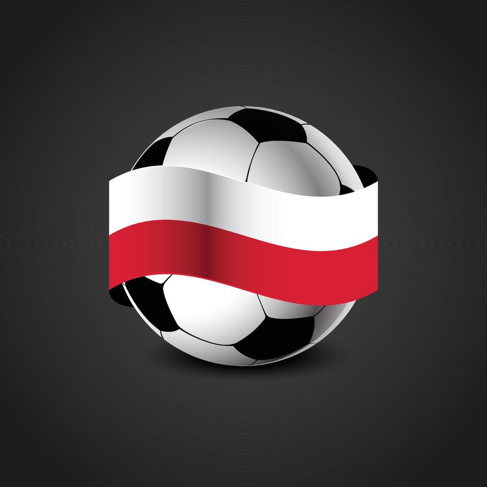 bandeira da polônia ao redor do futebol vetor