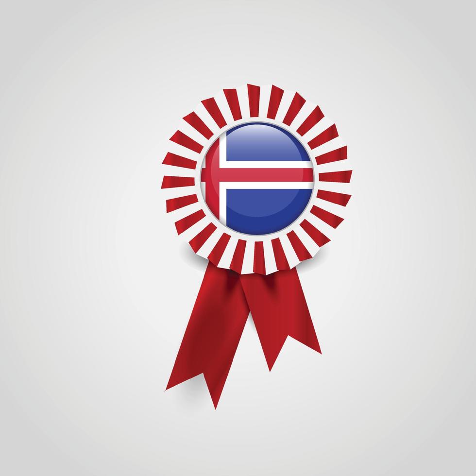 distintivo de banner de fita de bandeira da islândia vetor