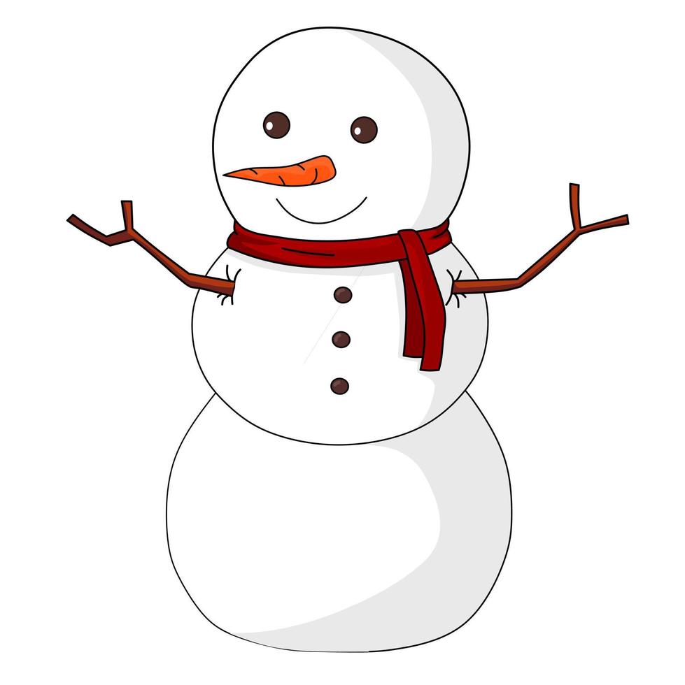 vetor um boneco de neve no inverno. pode ser usado para a temporada de inverno.