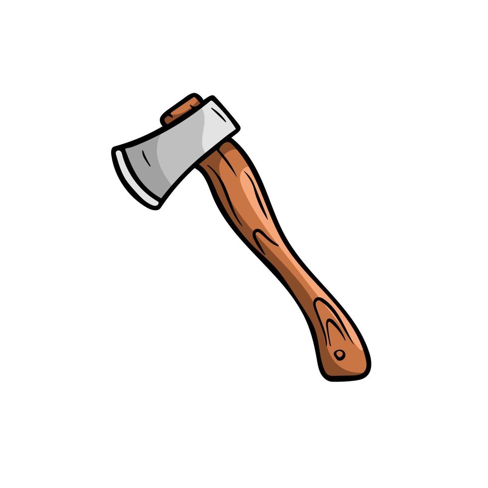 machado doodle desenhado à mão, ícone de ilustração de estilo de esboço vetor