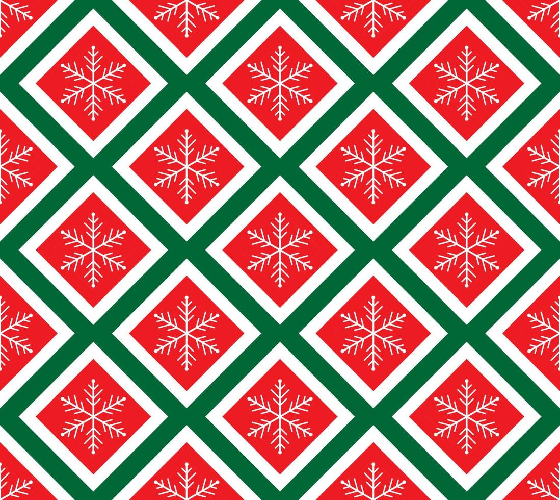 padrão geométrico sem costura de natal com losangos e flocos de neve. perfeito para papel de embrulho, impressão de tecido, design de cartões vetor