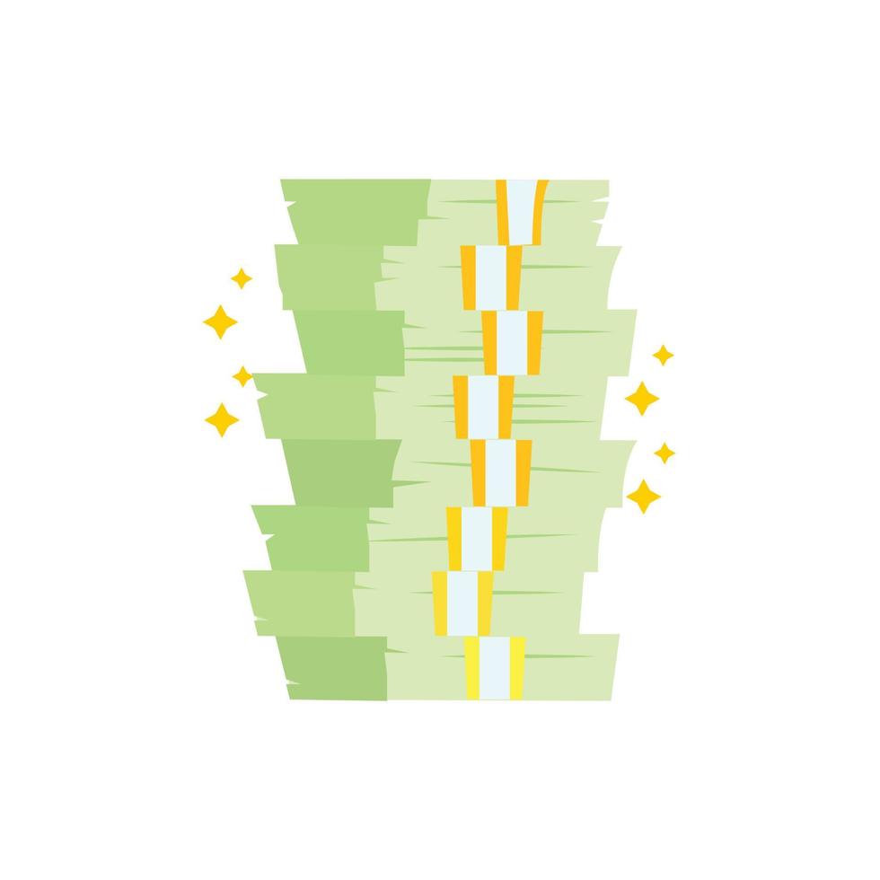 ilustração em vetor de nota de dólar plana, renda, ícone de ganho.