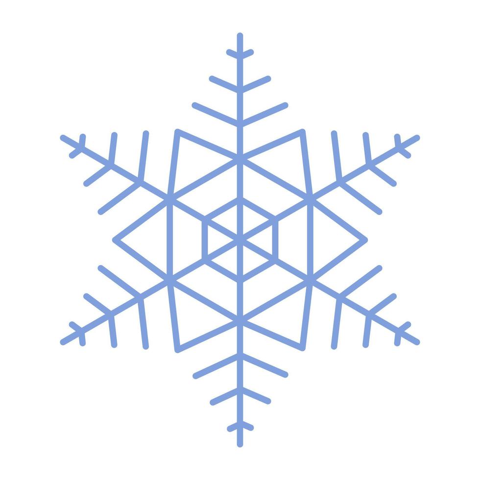 ícone de vetor de floco de neve. tema de natal e inverno. ilustração plana simples sobre fundo branco.