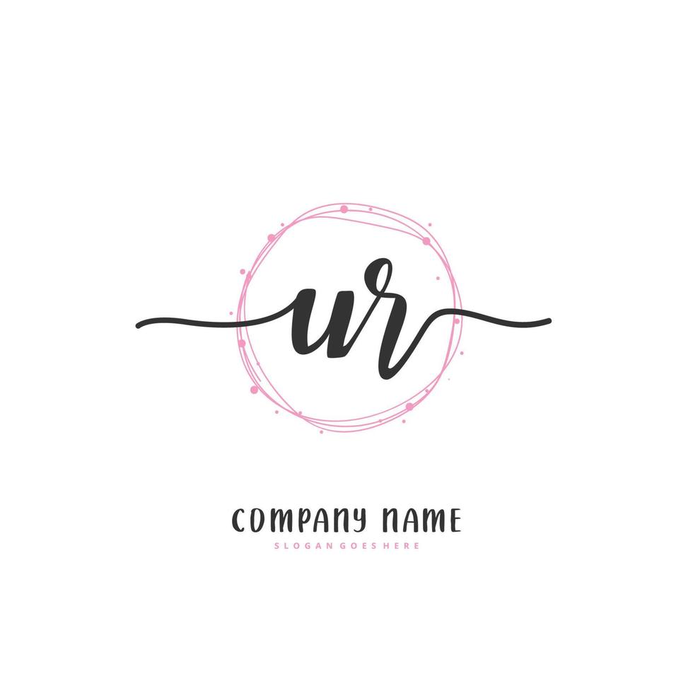 sua caligrafia inicial e design de logotipo de assinatura com círculo. logotipo manuscrito de design bonito para moda, equipe, casamento, logotipo de luxo. vetor