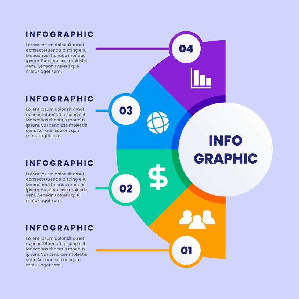 visualização de dados de negócios. gráfico de processo. elementos abstratos de gráfico, diagrama com etapas, opções, partes ou processos. modelo de negócios de vetor para apresentação. conceito criativo para infográfico.