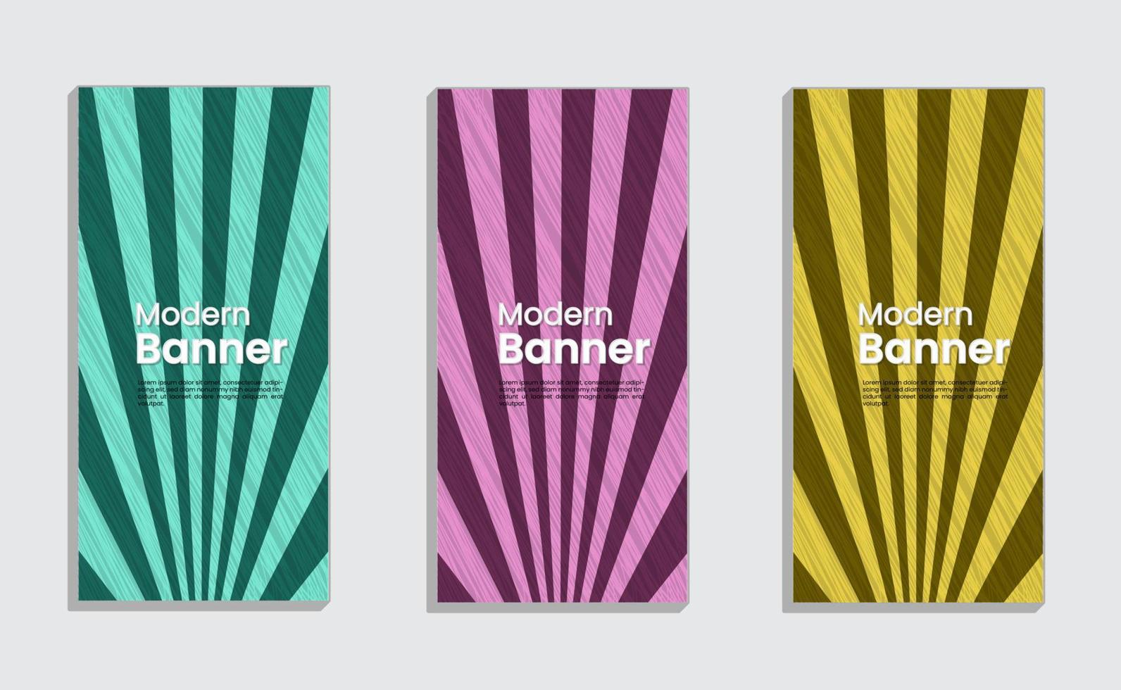 banner moderno retrô com cor de textura e opções de cores disponíveis vetor