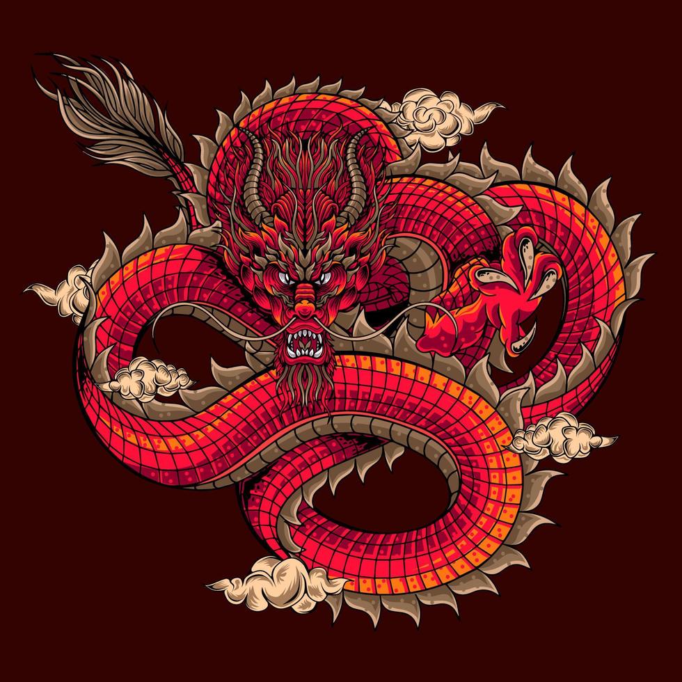 Design de ilustração de ícone de vetor de modelo de nuvem chinesa