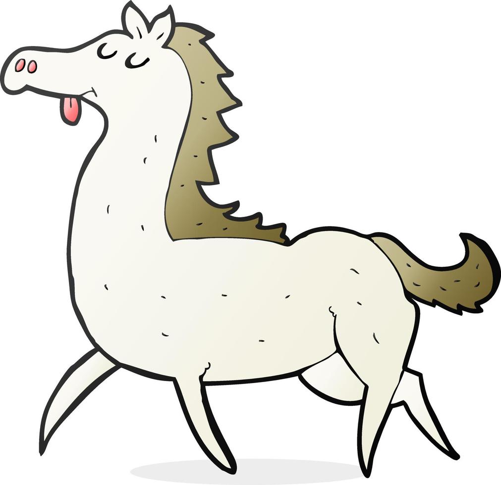 cavalo de desenho animado de personagem doodle vetor