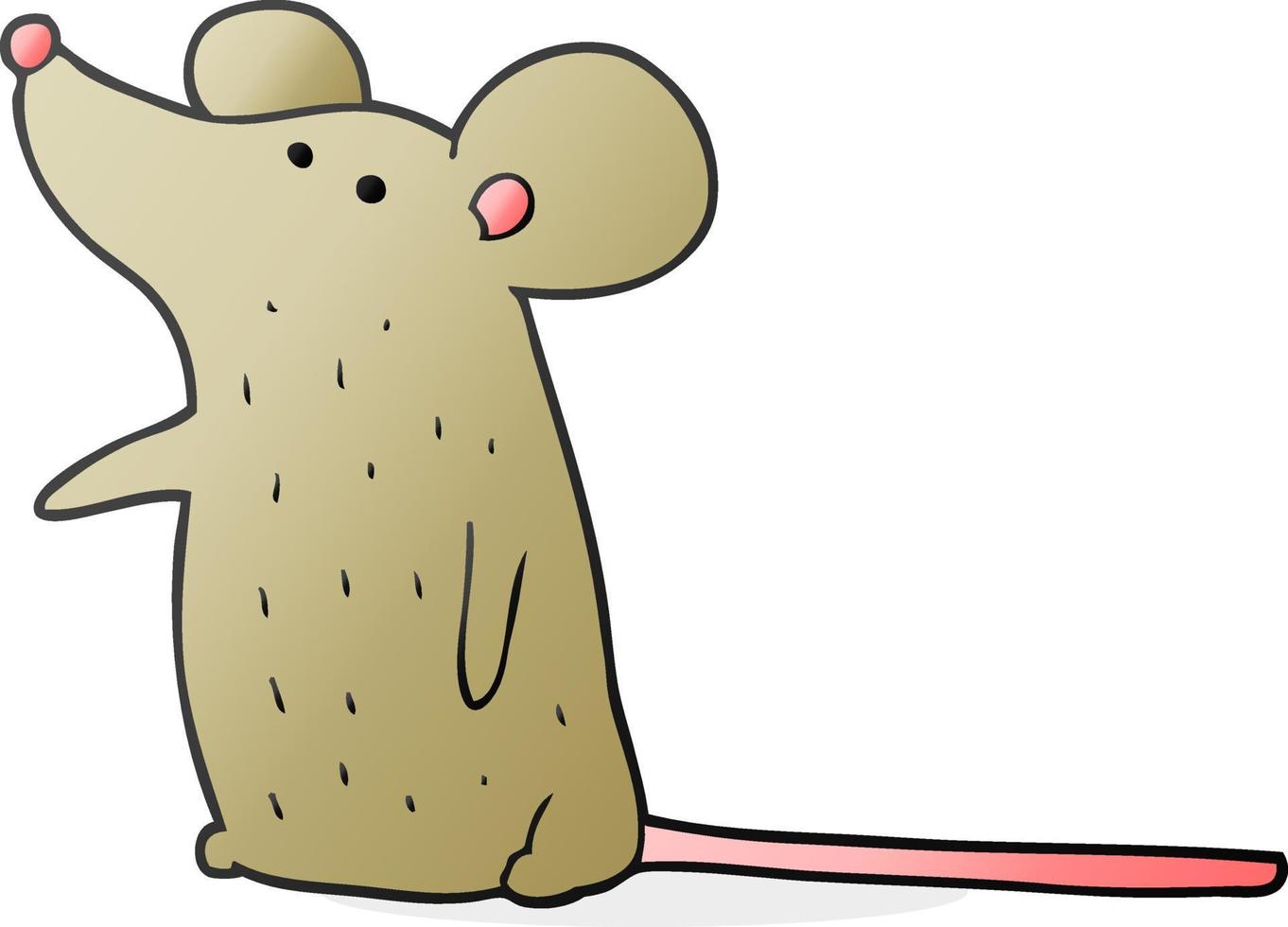 rato de desenho animado de personagem doodle vetor