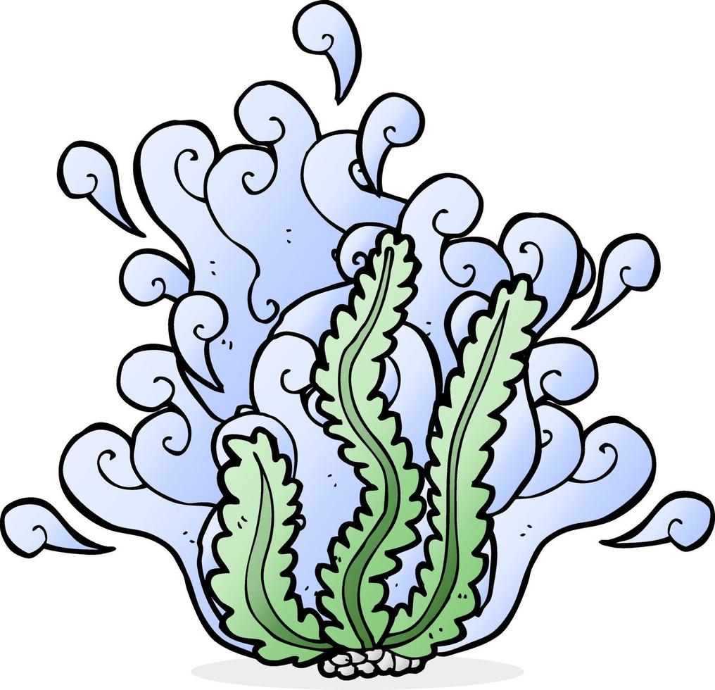 algas marinhas de desenho animado de personagem doodle vetor