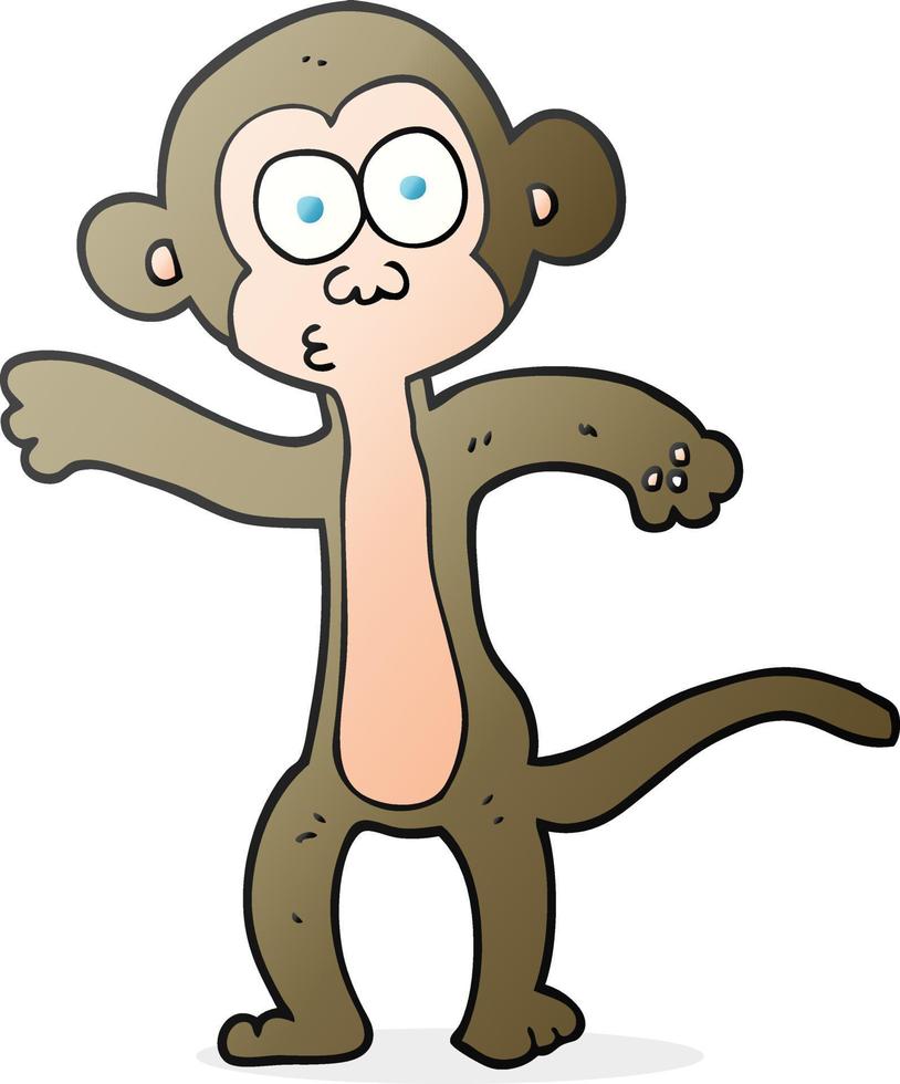 macaco de desenho animado de personagem doodle vetor