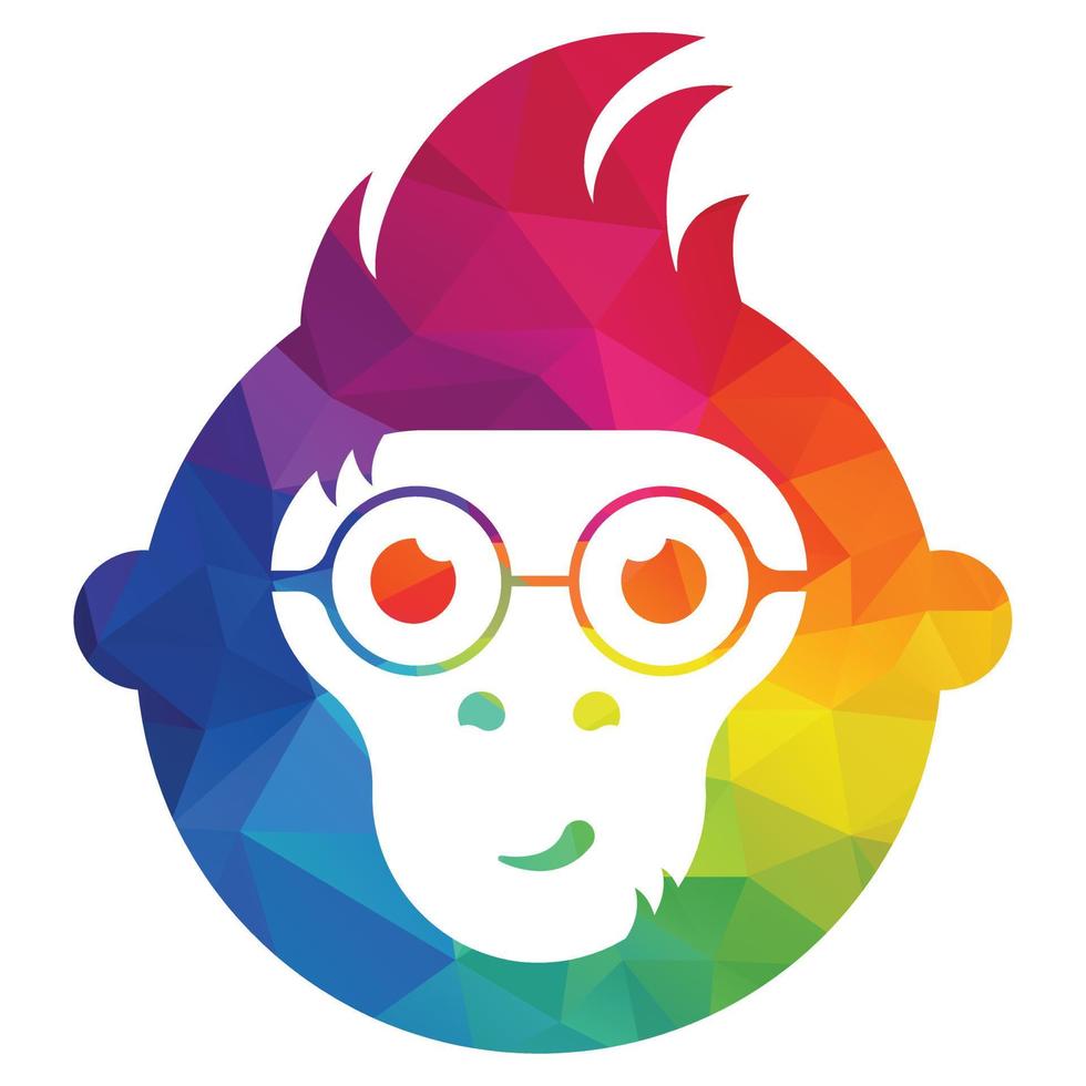 design de logotipo de vetor de macaco. design de vetor de logotipo de macaco fofo.