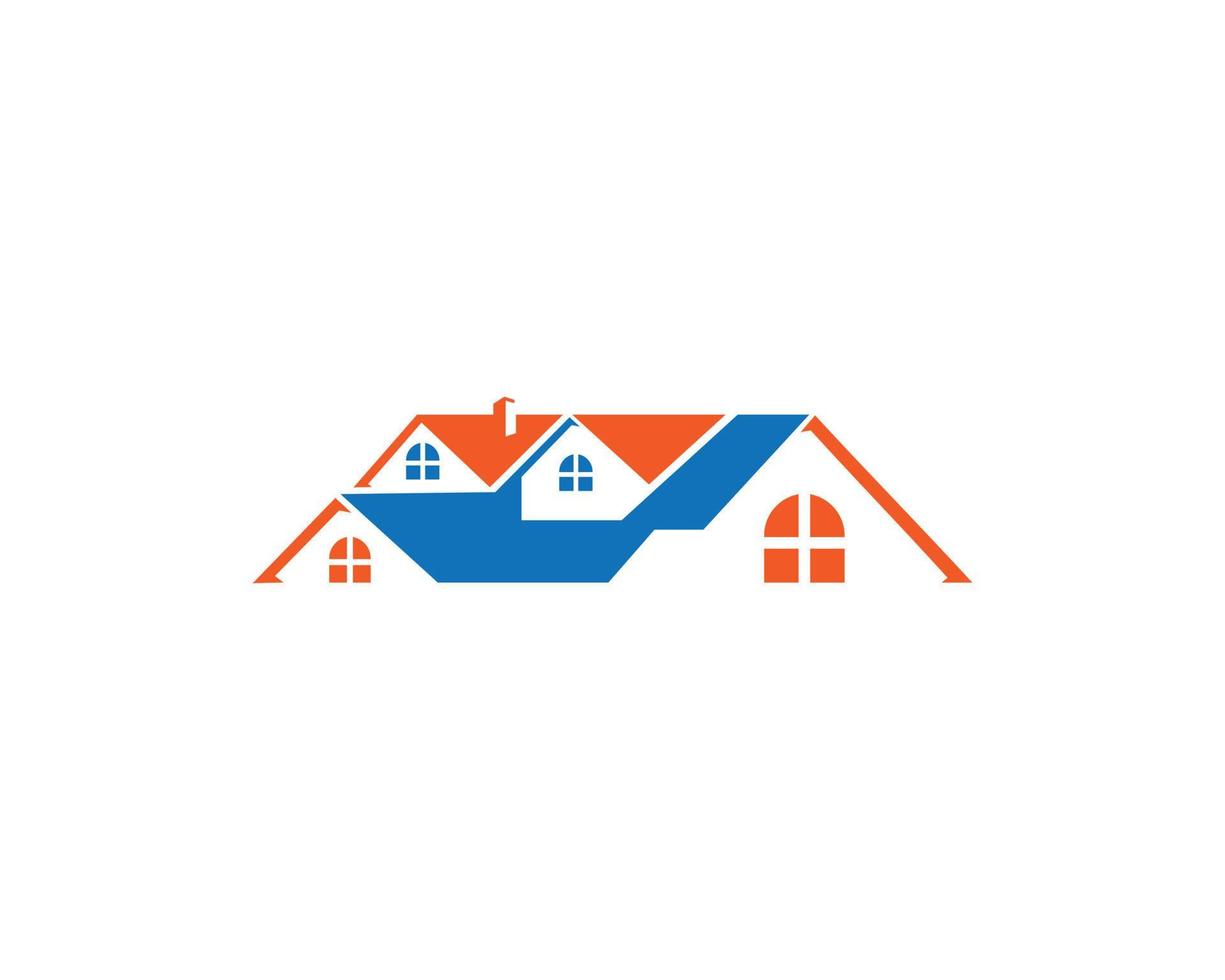 design de ícone de logotipo de construção de construção imobiliária criativa com modelo de vetor de símbolo em casa.