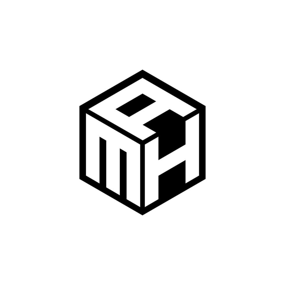 design de logotipo de carta mha com fundo branco no ilustrador. logotipo vetorial, desenhos de caligrafia para logotipo, pôster, convite, etc. vetor