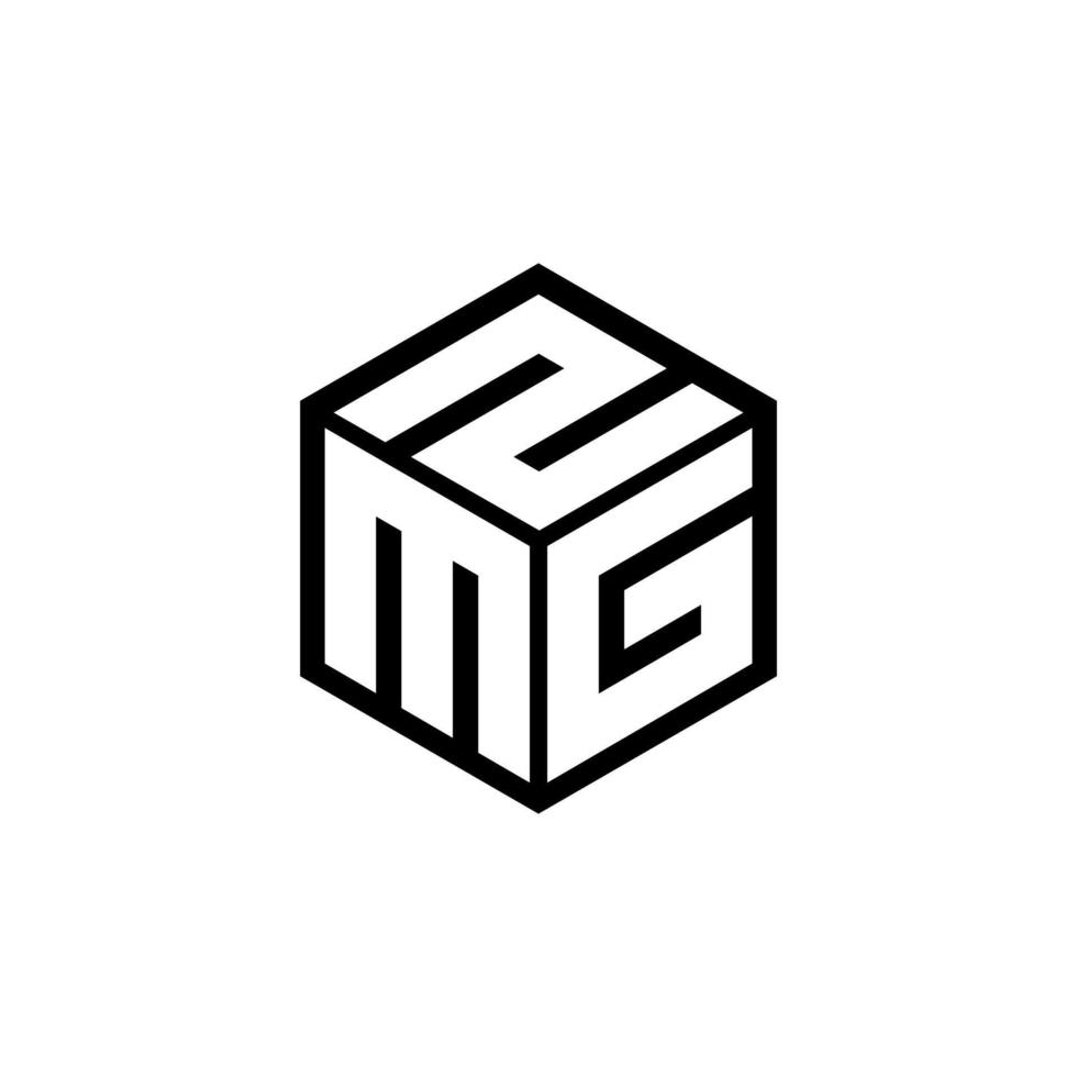 design de logotipo de carta mgz com fundo branco. vetor
