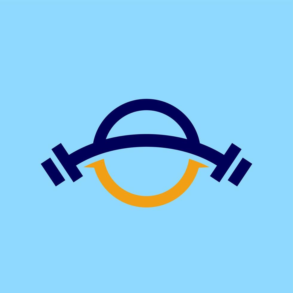 letra o design do logotipo do ginásio vetor