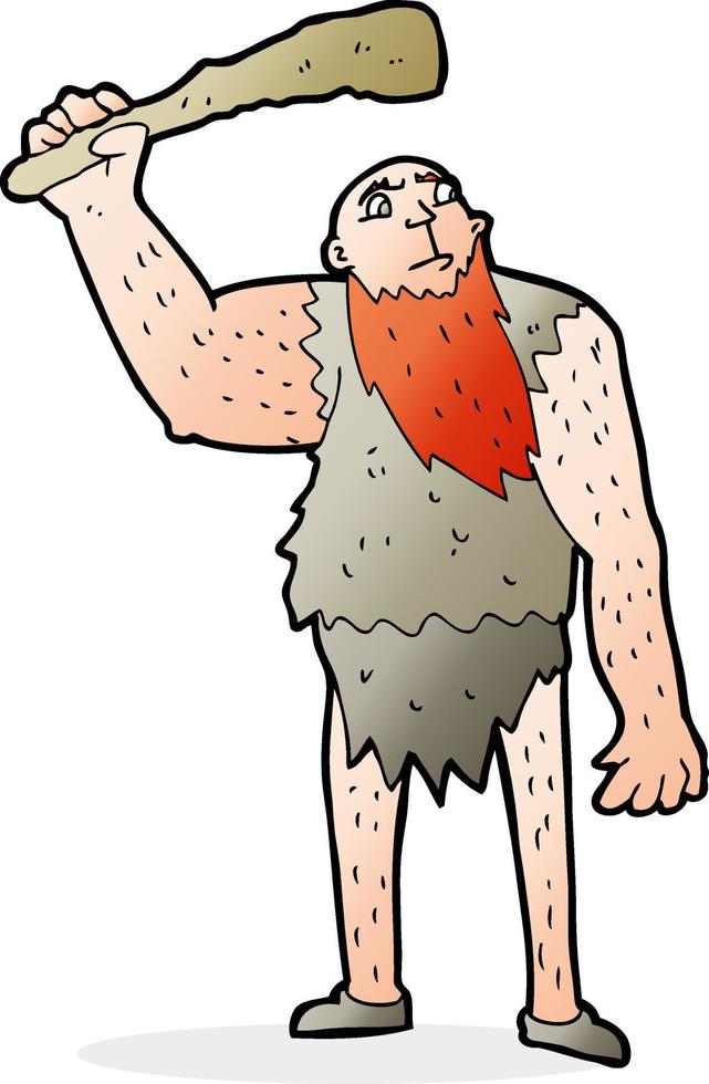 doodle personagem de desenho animado neandertal vetor