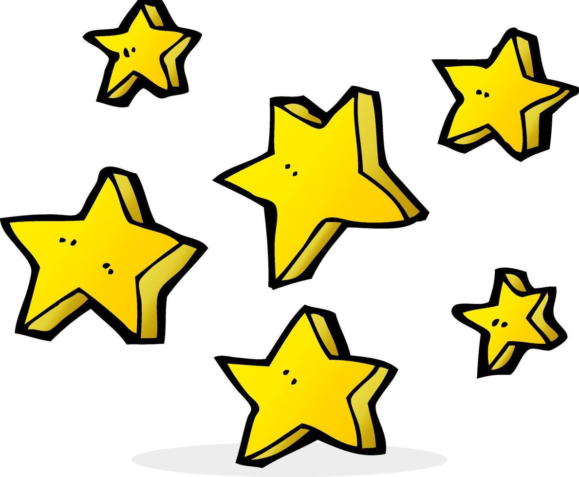 estrelas de desenhos animados doodle vetor