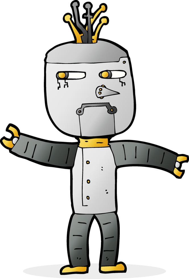 robô de desenho animado de personagem doodle vetor