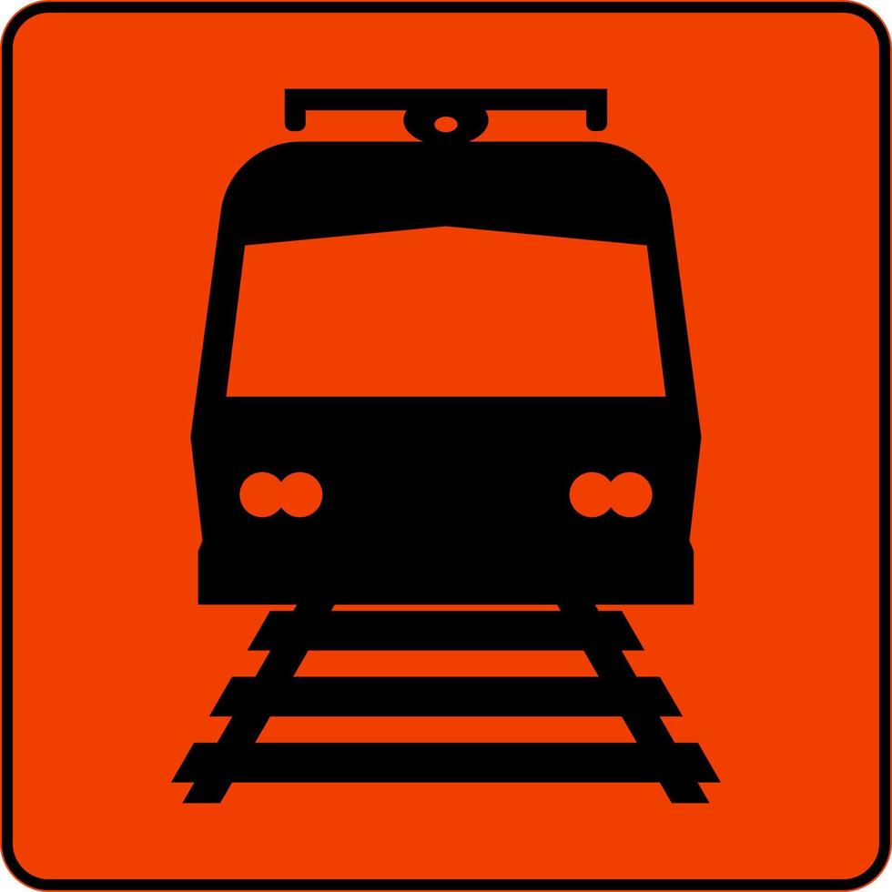 sinal de símbolo de passagem de trem vetor