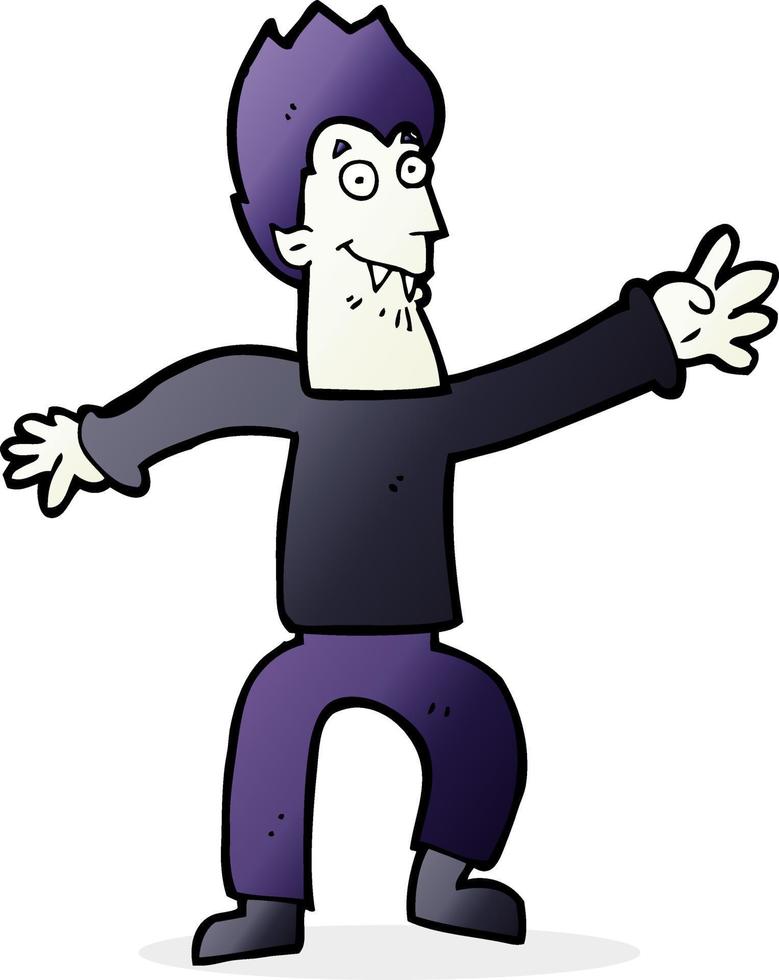 vampiro de desenho animado de personagem doodle vetor