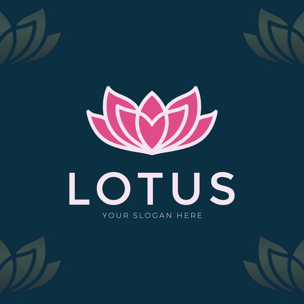 logotipo de luxo de flor de lótus para salão de beleza, marca de cosméticos, produto natural vetor