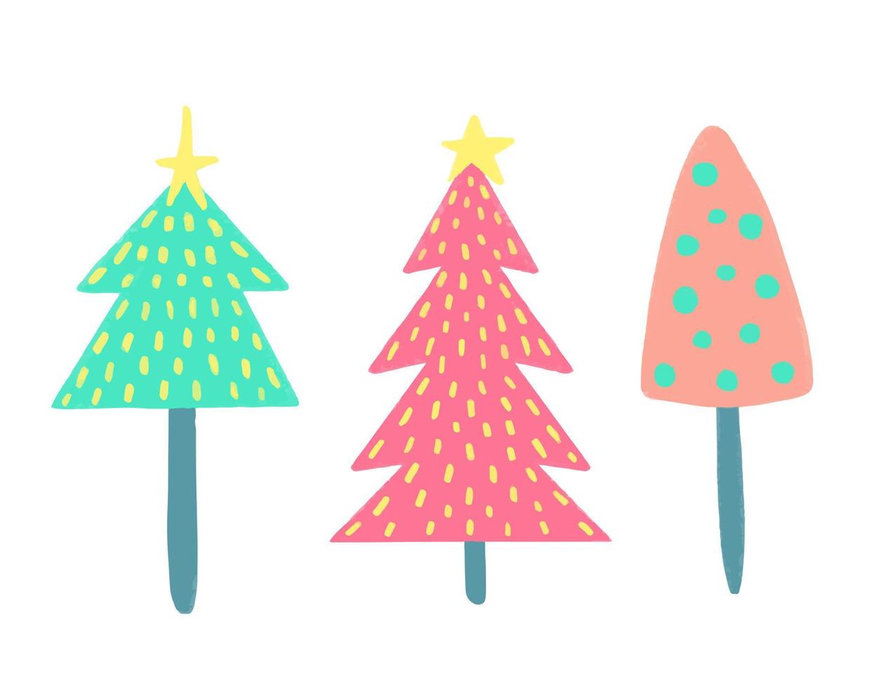 ilustração em vetor aquarela de árvores de Natal. feliz natal e feliz ano novo cartão.