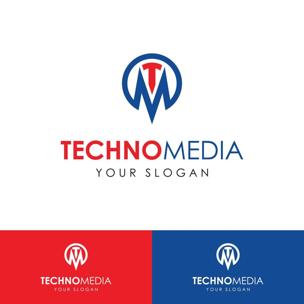 ideia do logotipo da empresa de tecnologia, logotipo do ícone tm vetor