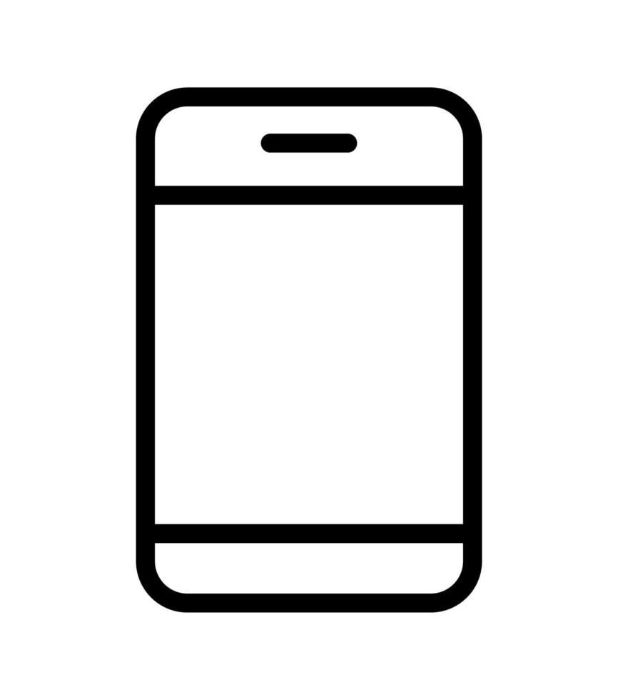 linha simples de ícone de vetor de smartphone. sinal de telefone celular moderno para site ou telefone de aplicativo móvel