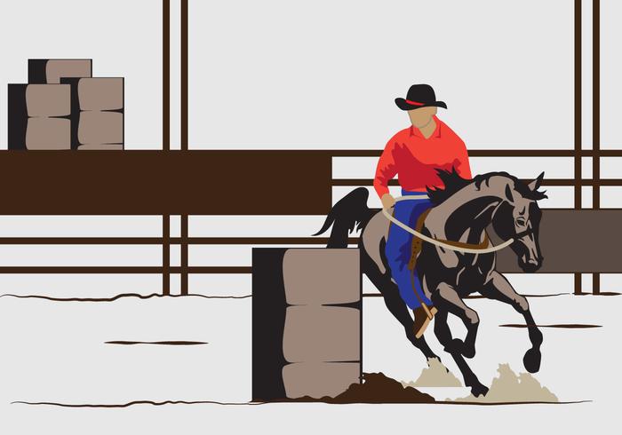 Ilustração Barrel Racing vetor