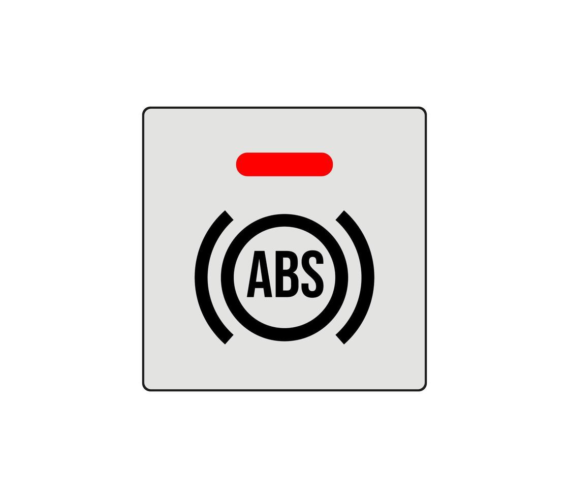 ícone do sistema anti-freio do veículo. linha de configurações de botões do carro. ilustração de botões de carros modernos. ícone de linha editável. vetor