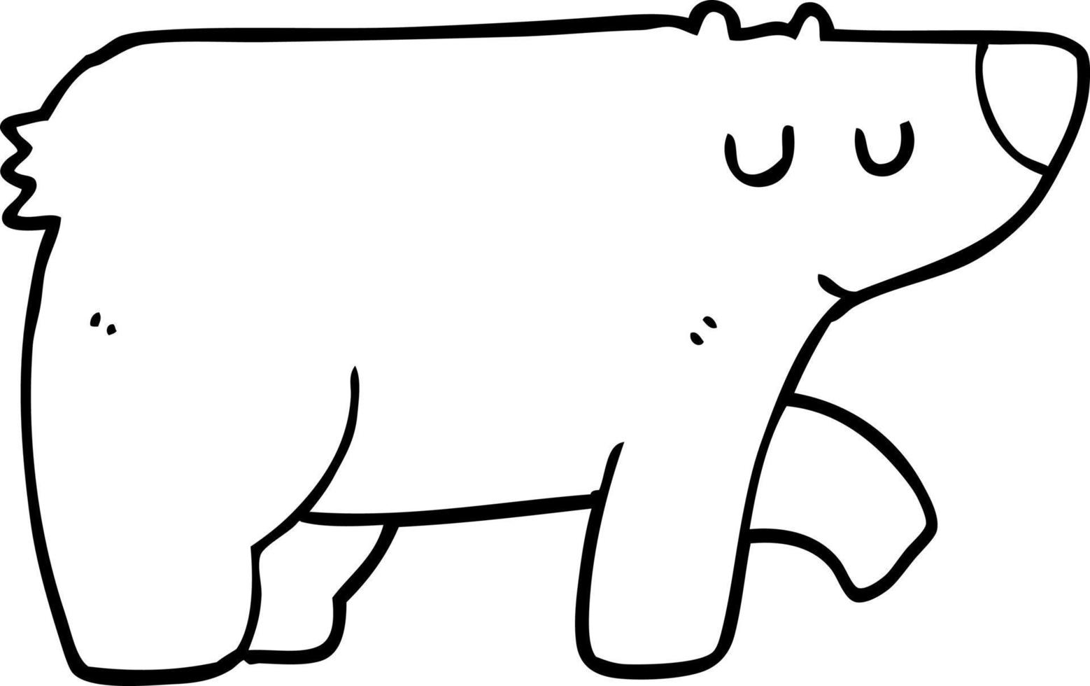 desenho de linha urso de desenho animado vetor