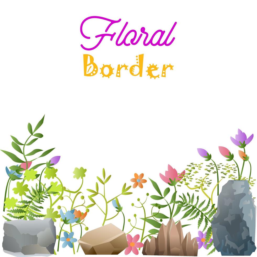 fronteira de folhas florais vetor