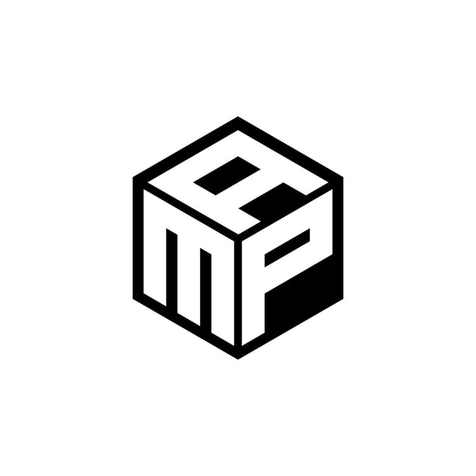 design de logotipo de carta mpa com fundo branco no ilustrador. logotipo vetorial, desenhos de caligrafia para logotipo, pôster, convite, etc. vetor